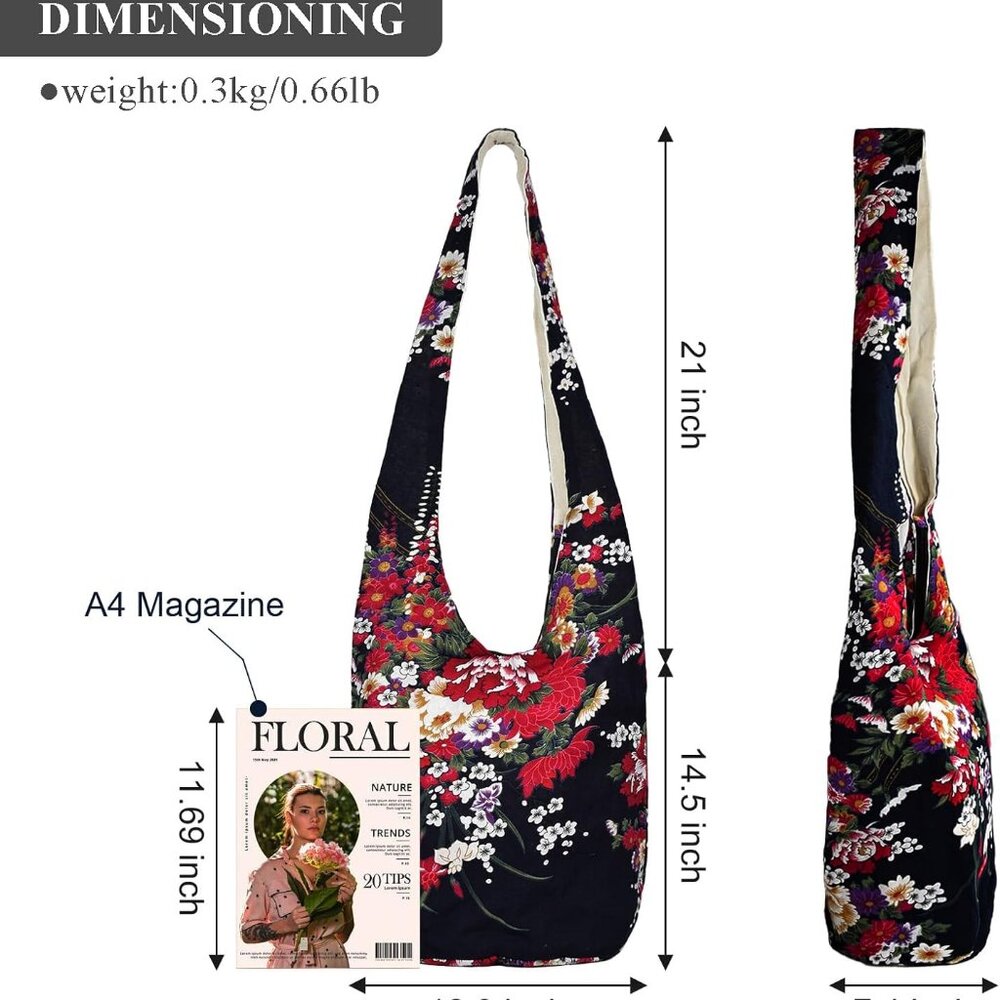 Women's Sling Crossbody Bags Large Shoulder Shopping Hobo Bag Handbag Top Zip Ba - Picture 4 of 8